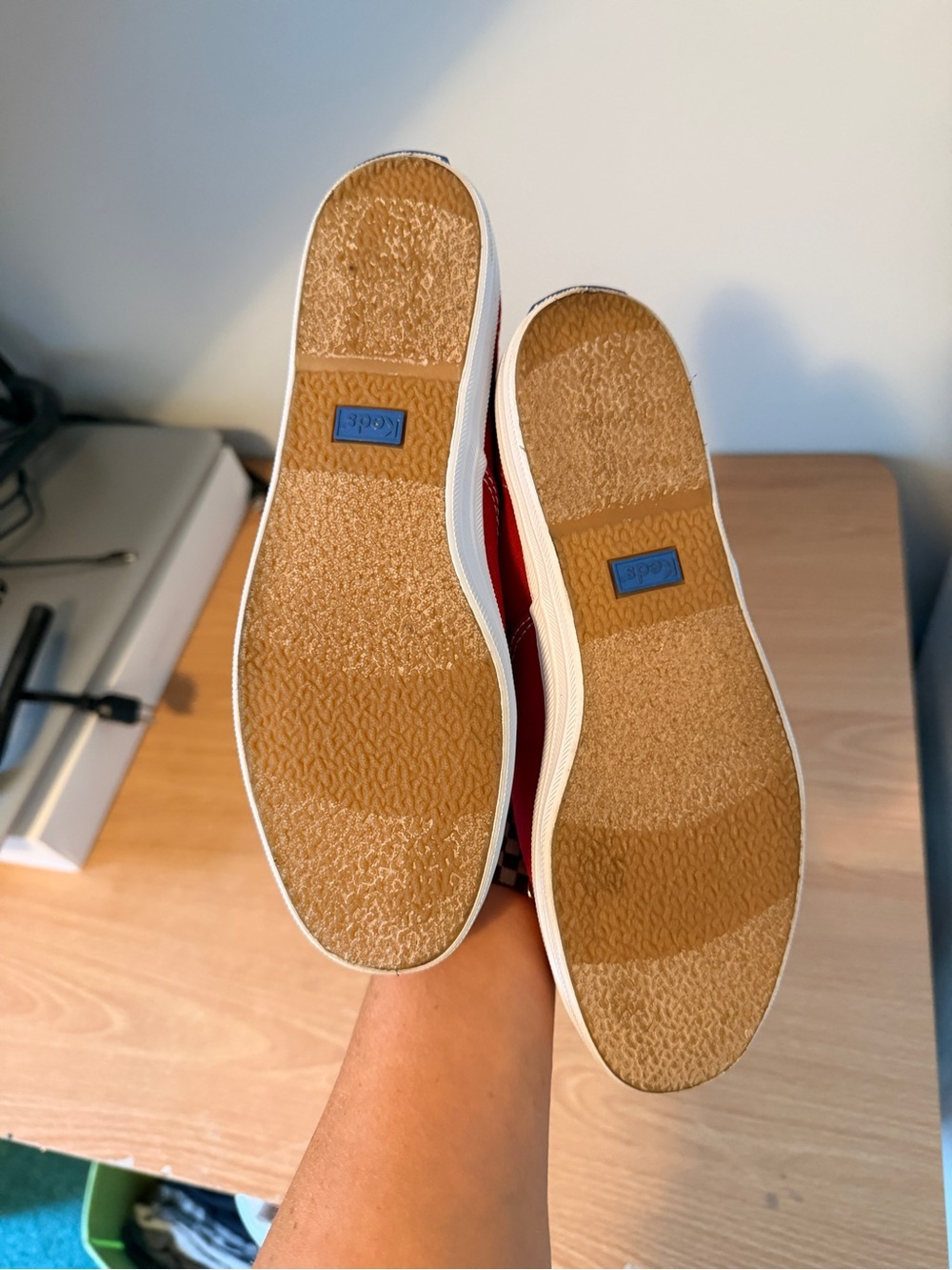 Keds Red Canvas Low-Top Sneakers with White Laces - Picture 3 of 4